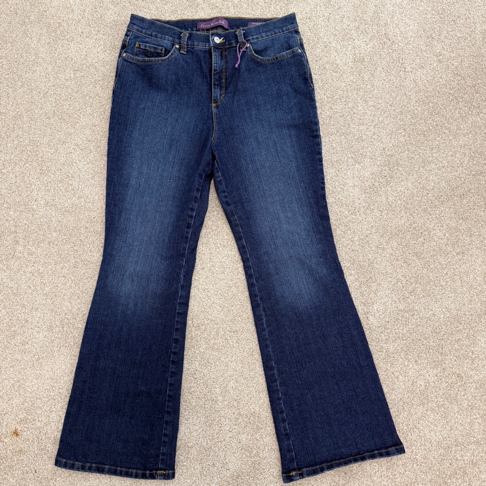 Gloria Vanderbilt Amanda Bootcut Jeans Women 12P Dark Wash Stretch High Rise